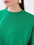 Bisiklet Yaka Oversize Kadın Sweatshirt