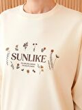 Bisiklet Yaka Baskılı Uzun Kollu Kadın Sweatshirt Tunik