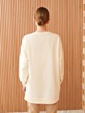 Bisiklet Yaka Baskılı Uzun Kollu Kadın Sweatshirt Tunik