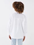 Düz Uzun Kollu Oversize Poplin Kadın Gömlek