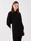 Bisiklet Yaka Renk Bloklu Uzun Kollu Kadın Sweatshirt Tunik