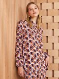 Desenli Uzun Kollu Kadın Gömlek
