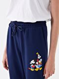 Kadın Beli Lastikli Mickey Mouse ve Arkadaşları Baskılı Eşofman Altı