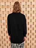 Bisiklet Yaka Zincir Detaylı Uzun Kollu Kadın Sweatshirt Tunik