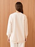 Bisiklet Yaka Nakışlı Uzun Kollu Kadın Sweatshirt Tunik