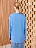 Dik Yaka Nakışlı Uzun Kollu Oversize Kadın Sweatshirt Tunik