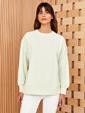Bisiklet Yaka Oversize Kadın Sweatshirt