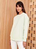 Bisiklet Yaka Oversize Kadın Sweatshirt