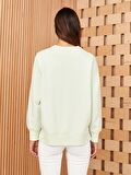 Bisiklet Yaka Oversize Kadın Sweatshirt