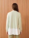 Bisiklet Yaka Düz Uzun Kollu Kadın Sweatshirt Tunik