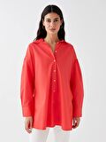 Düz Uzun Kollu Oversize Kadın Gömlek Tunik
