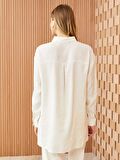 Düz Uzun Kollu Oversize Kadın Gömlek Tunik
