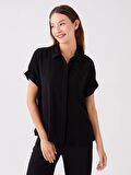 Düz Kısa Kollu Oversize Kadın Gömlek