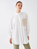 Nakışlı Uzun Kollu Oversize Kadın Gömlek Tunik