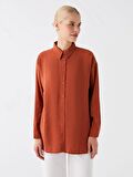 Düz Uzun Kollu Oversize Kadın Gömlek Tunik