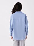 Düz Uzun Kollu Oversize Kadın Gömlek