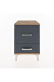 Hyperion Komodin 2 Çekmeceli 44x44x64 Çam-Antrasit