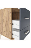 Hyperion Komodin 2 Çekmeceli 44x44x64 Çam-Antrasit