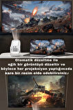 S40 Max 4K HD 1080P Bluetoothlu Projektör + 2 Kablosuz Joystickli & Dahili 3000 Oyun
