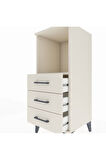 Hyperion Komodin Tek Raflı 3 Çekmeceli 44x44x106 Aytaşı-Aytaşı