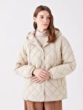 Kapüşonlu Kapitone Oversize Kadın Şişme Mont