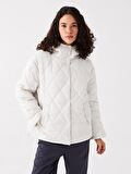 Kapüşonlu Kapitone Oversize Kadın Mont