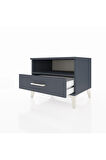 Hyperion Komodin Tek Raflı Tek Çekmeceli 60x44x48 Antrasit-Antrasit