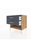 Hyperion Komodin 2 Çekmeceli 60x44x64 Çam-Antrasit