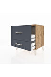 Hyperion Komodin 2 Çekmeceli 60x44x64 Çam-Antrasit