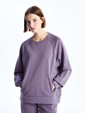 Bisiklet Yaka Oversize Kadın Sweatshirt