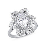 Pırlantalı Topaz Taşlı Fantezi Yüzük
