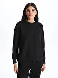 Bisiklet Yaka Oversize Kadın Sweatshirt