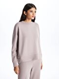 Bisiklet Yaka Oversize Kadın Sweatshirt