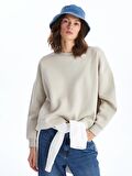 Bisiklet Yaka Oversize Kadın Sweatshirt
