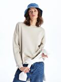 Bisiklet Yaka Oversize Kadın Sweatshirt