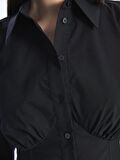 Düz Uzun Kollu Crop Poplin Kadın Gömlek