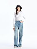 Düz Uzun Kollu Crop Poplin Kadın Gömlek
