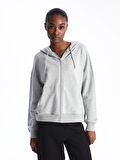Kapüşonlu Oversize Kadın Fermuarlı Sweatshirt