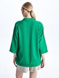 Düz Uzun Kollu Oversize Kadın Gömlek