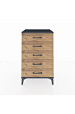 Hyperion Komodin 5 Çekmeceli 60x44x96 Antrasit-Çam
