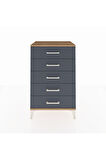 Hyperion Komodin 5 Çekmeceli 60x44x96 Çam-Antrasit