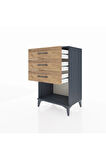 Hyperion Komodin 3 Çekmeceli 60x44x96 Antrasit-Çam