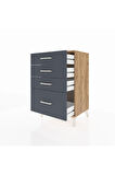 Hyperion Komodin 4 Çekmeceli 60x44x96 Çam-Antrasit