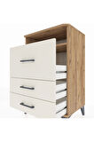 Hyperion Komodin Tek Raflı 3 Çekmeceli 60x44x96 Çam-Aytaşı