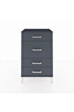 Hyperion Komodin 4 Çekmeceli 60x44x96 Antrasit-Antrasit