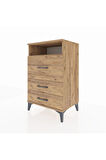 Hyperion Komodin Tek Raflı 3 Çekmeceli 60x44x96 Çam-Çam