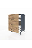 Hyperion Komodin 4 Çekmeceli 60x44x96 Antrasit-Çam