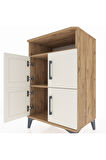 Hyperion Komodin 2 Raflı 4 Kapaklı 60x44x96 Çam-Aytaşı