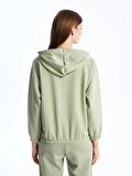 Kapüşonlu Oversize Kadın Fermuarlı Sweatshirt