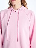 Düz Uzun Kollu Oversize Kadın Hoodie